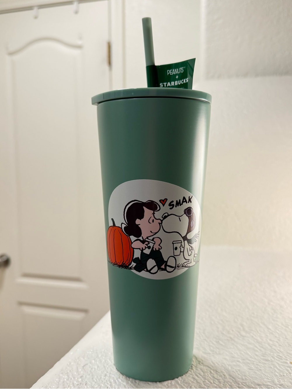 Starbucks snoopy cold stainless steel tumbler with Straw